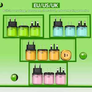 Chargeur USB PD double port 30W à charge rapide, sortie 20V, entrée 15V 2A USB 0.5A, protection contre les courts-circuits pour téléphones portables et écouteurs - US/EU/JP - Product Image 2