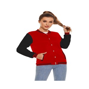 Nueva chaqueta de béisbol universitaria de fábrica al por mayor con diseño de bordado de logotipo personalizado de alta calidad para mujer - Product Image 1