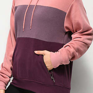 Sudadera con capucha de lana sólida para mujer, jersey con bolsillos de canguro, informal, rosa, de algodón, elegante, OEM, sudaderas con capucha de alta calidad para mujer - Product Image 2