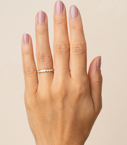 Bezel Set Round Diamond Eternity Wedding Band Lab Grown Diamond Stacking 14K Solid <b>Gold</b> <b>Dainty</b> <b>Ring</b> for Women Anniversary Gift - Product Image 2