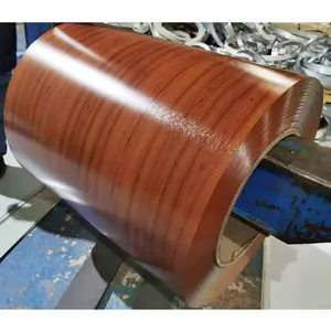 Hoja de bobina <span class=keywords><strong>ppgi</strong></span> de grano de madera, bobina de acero galvanizado prepintada, precio de fábrica - Product Image 1