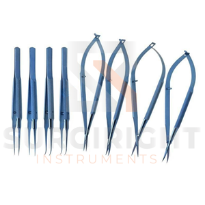 Juego de Instrumentos Quirúrgicos Oftálmicos de Aleación de Titanio Manual SurgiRight, Portaagujas Reutilizable, Tijeras, Pinzas - Product Image 2