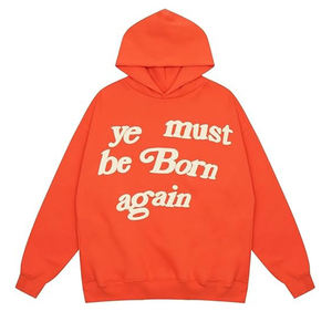 Sweat à capuche surdimensionné à imprimé bouffant pour hommes 100% sweat-shirt en coton broderie 3D en relief vêtements d'hiver en polaire - Product Image 4