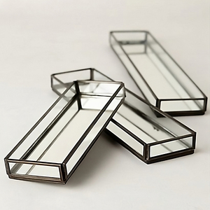 กล่องเก็บภาพถ่ายมาใหม่พร้อมกระจกใสสีโรสโกลด์กรอบโลหะกล่องโชว์การ์ดสำหรับงานแต่งงาน - Product Image 1