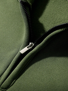 Vente en gros Sweat à capuche uni de couleur quart de fermeture éclair pour hommes Sweats à capuche personnalisés de haute qualité pour hommes Sweats à capuche en polaire unisexe - Product Image 4