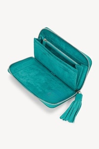 Conception d'hirondelle faite à la main en cuir de vache peint à la main véritable outillé à la main entourant la grande fermeture à glissière d'embrayage de pierres précieuses de Labradorite - Product Image 4