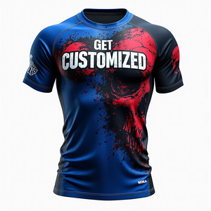 Protector de sarpullido MMA personalizado hecho para entrenamiento duro usando tela de compresión profesional con opciones de configuración de manga kimono de jiu jitsu - Product Image 1