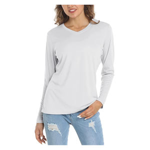 UPF 50 + UV protección transpirable comodidad Surf Top mujer manga larga Rash Guard protección solar natación camisa - Product Image 6