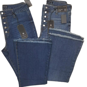Pantalones vaqueros informales de mezclilla para mujer, pantalones vaqueros rasgados holgados de pierna ancha clásicos de cintura alta, pantalones vaqueros holgados para mujer - Product Image 1