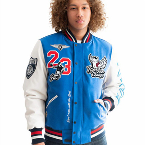 Veste en peau de mouton de haute qualité pour homme personnalisable Lettres brodées Col montant Logos d'équipe Noms Numéros Haute rue - Product Image 5