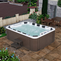 Piscine à remous extérieure moderne en acrylique homologuée CE pour hôtels et villas, avec massage, grande piscine Balboa Swim Spa 10 jets