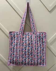 Vente en gros et fabrication à bas prix fourre-tout matelassé fleur épaule grande capacité sac en coton sac de shopping écologique sac cadeau - Product Image 3