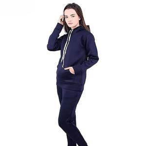 Respirant 100% coton uni survêtement pour femmes décontracté Long Style Jogging costume personnalisation complète ensemble de survêtement - Product Image 5