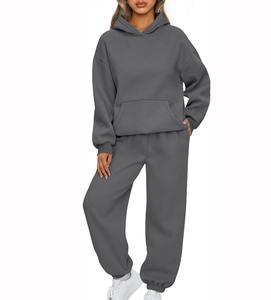 Conjunto Deportivo de 2 Piezas para Mujer, Talla Grande, Transpirable, con Capucha, Pantalones y Sudadera, Ropa Deportiva de Invierno, Ropa de Calle, Venta al por Mayor - Product Image 1