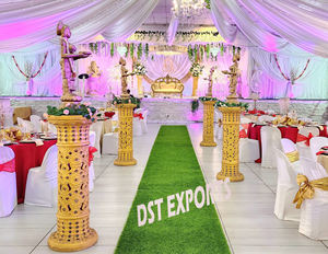 Pots décoratifs de mariage indien pour la zone de passerelle Pots colorés en PRF pour mariage Aisleway Pots de style indien du sud pour mariage - Product Image 6