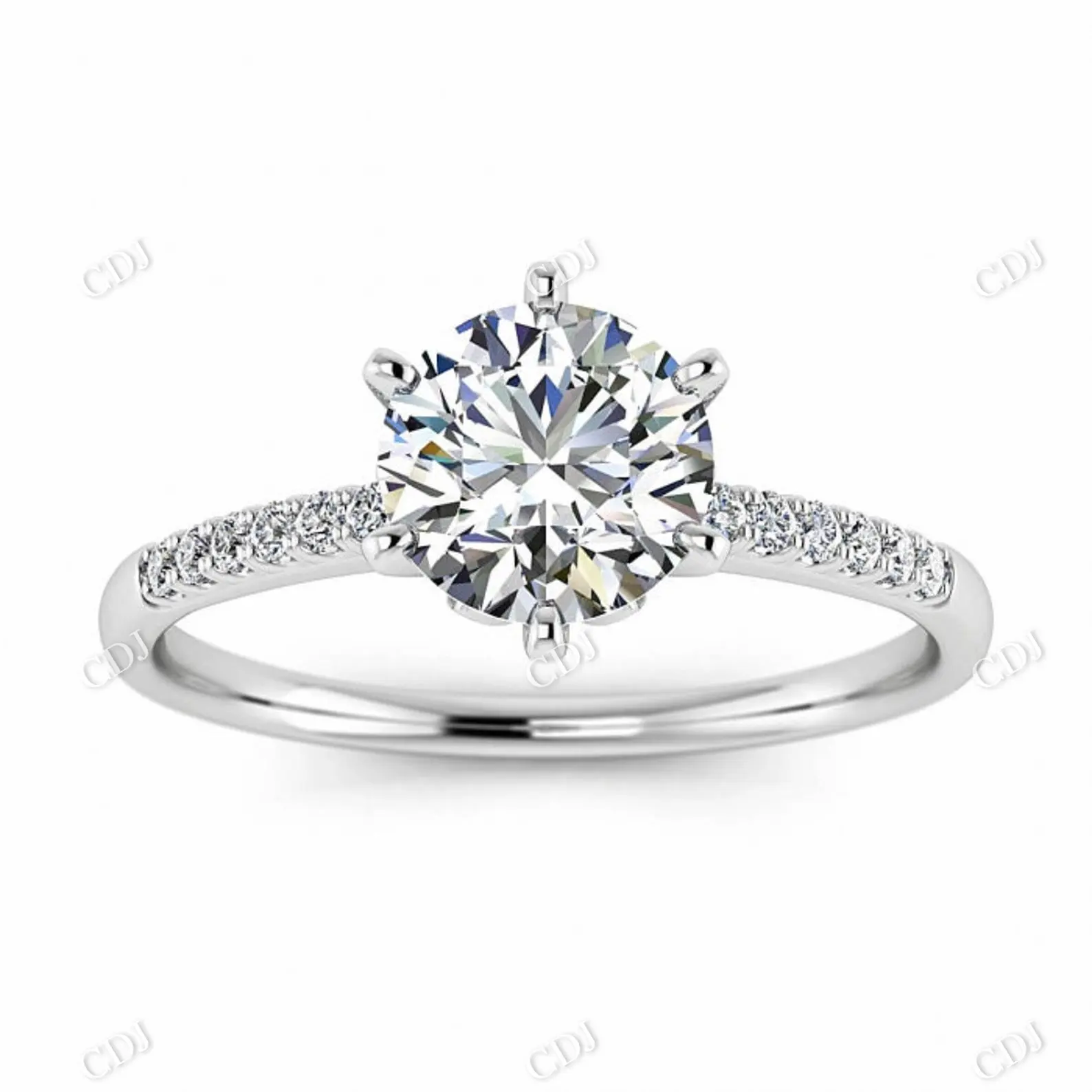 Trang Sức Sang Trọng Nhẫn Đính Hôn Solitaire Moissanite Không Màu Cắt Tròn Màu Vàng Trơn 18K Nhẫn Cưới Phù Hợp Phong Cách Cổ Điển