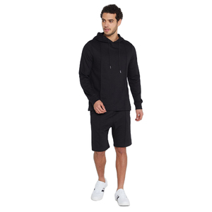 Oversize <b>Hoodie</b> Jogger Set 2 Piece Tracksuit <b>Short</b> Set Unisex Jogging Long <b>Sleeve</b> Sweatshirt And <b>Shorts</b> Sets Women <b>Men</b> - Product Image 1