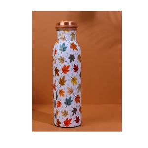 Bouteille en cuivre décorative pour la cuisine, pour le stockage de jus et de boissons, bouteille en cuivre émaillée imprimée, bienfaits pour la santé, bouteille d'eau en cuivre pur - Product Image 1