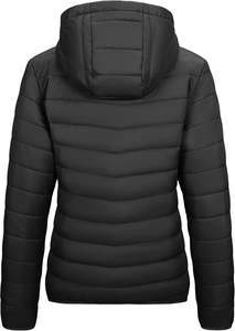 Outdoor Ventures Manteau d'hiver matelassé à fermeture éclair complète pour femmes imperméable à l'eau Veste bouffante à fermeture éclair complète Capuche en coton sur le devant - Product Image 4