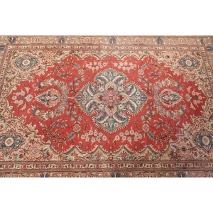 Alfombra turca vintage, alfombra de 4.8x7 pies, alfombra geométrica con detalles rojos y elementos florales. - Product Image 5