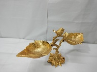 Bols décoratifs de table en aluminium or antique de vente chaude bol de fruits en laiton et secs avec support pour les mariages royaux et les événements