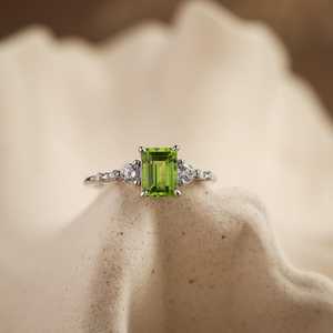 Anillo de Peridoto Natural, Plata de Ley 925, Chapado en Oro de 14K, Vermeil, Piedra de Nacimiento de Agosto, Joyería de Oro, Regalo - Product Image 5