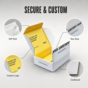 Custom Logo Cardboard Mailer Box Self Seal Zipper Strip Adhesive Tear Strip Postal Shipping Mailing Box - Product Image 3