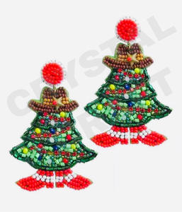 Pendientes colgantes de Santa, recién llegados, cuentas hechas a mano transfronterizas, oro, moda creativa para fiestas, estilo cristiano - Product Image 4