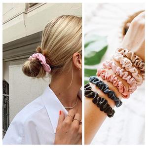 Cravates élastiques à cheveux 100% soie, Logo personnalisé, accessoires pour femmes OEM, chouchou, fabriqué au Vietnam - Product Image 4