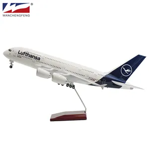 Lufthansa โมเดลเครื่องบิน A380เรซิน1/150 45ซม., โมเดลเครื่องบินผลิตภัณฑ์ตั้งโต๊ะโมเดลเครื่องบิน - Product Image 1