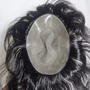 Parche de pelo Remy con Base de seda para hombre, ajuste cómodo y transpirable, tupé de pelo indio de aspecto Natural, diseño izquierdo de densidad 100% - Product Image 1