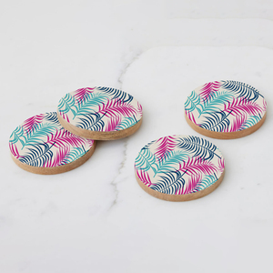 Ensemble de sous-verres de tasse en émail moderne de 10 cm Design carré classique Sous-verres de thé en bois de manguier gratuits Tapis pour les mariages à la maison - Product Image 6