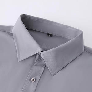 Chemises pour hommes de couleur unie pour adultes Chemise décontractée pour hommes de taille personnalisée Chemises décontractées à manches courtes pour l'été - Product Image 4