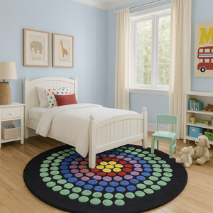 Forte demande forme personnalisée tapis de laine touffeté à la main brodé salle de bain cuisine tapis boucle Pile Technique rapide ensembles de tapis - Product Image 1