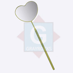 Espejos de pestañas profesionales Espejo de extensión de pestañas en forma de corazón Pinzas de pestañas de acero inoxidable - Product Image 6