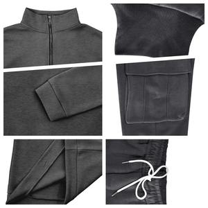 Nuevo Conjunto Deportivo de Invierno para Hombre, 100% Algodón Ecológico, Transpirable, Cálido, con Sudadera de Cuello Alto y Pantalones, Dos Piezas - Product Image 4