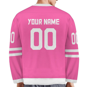 New Blank Style Free Sample <b>Red</b> & White Ice Hockey Jersey High Quality Polyester Ice Hockey Jersey with Sublimation Printing - Product Image 3