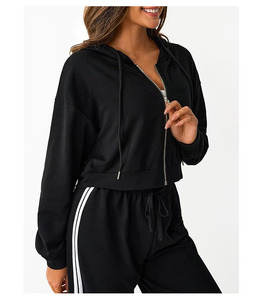 Sudadera con Capucha de Tela Suave para Mujer 2025/2026, Transpirable, de Secado Rápido, con Logotipo Teñido Liso en la Parte Delantera, Ajuste Cómodo para Uso Casual en Invierno - Product Image 5