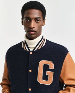 Veste universitaire de luxe pour hommes 100% coton fermeture à boutons 2 poches latérales Letterman Baseball College Bomber pour l'hiver - Product Image 3