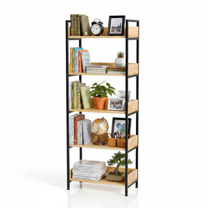 Estante Decorativo VEGA de 5 Niveles, 60x32x161cm, Madera con Estructura de Hierro, Tipo Soporte, para Sala de Estar KS68077 - Product Image 1