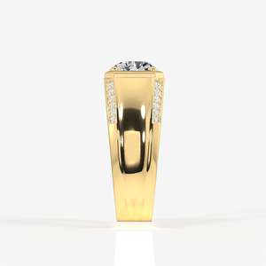Anillo de Compromiso Único para Hombre en Oro de 18K con Diamante Moissanite Corte Portugués, Joyería Exclusiva - Product Image 4