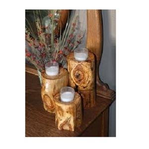 Bougeoirs pilier personnalisés commémoratifs à vendre Supports de bougies d'aromathérapie parfumés à décor d'anniversaire en bois - Product Image 4