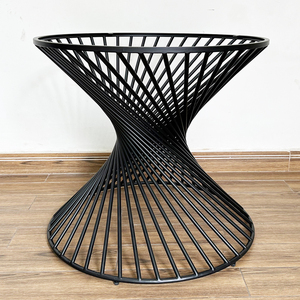 CHBCF024 Pieds de table basse modernes en acier inoxydable en spirale, diamètre 80 cm, hauteur 73 cm, décoratifs et thermolaqués - Product Image 4