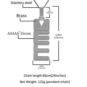 Colgante personalizado Hip Hop New MELL Font, accesorio de collar de letras inglesas de circón vertical simple y de moda - Product Image 5