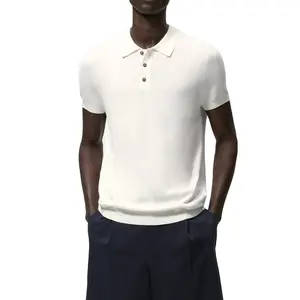 2024 nuovo arrivo magliette da uomo bianche Slim Fit Casual da uomo camicie da Tennis semplici con Logo e Design personalizzati di Laz Industry