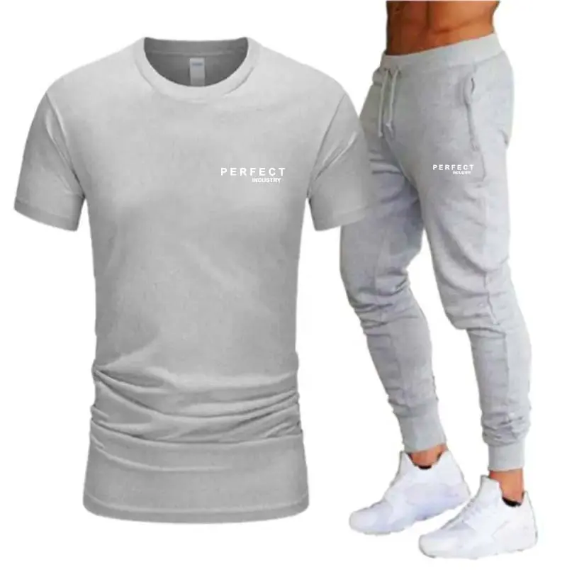 2024 hommes survêtements hommes ensembles été T-Shirt pantalon ensemble décontracté vêtements pour hommes T-Shirt mode porter costume avec logo personnalisé