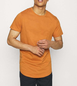 Trending Casual Wear Muscle Fit <b>Curved</b> <b>Hem</b> White Cotton Custom Printing Logo <b>T</b> <b>Shirts</b> for <b>men</b> - Product Image 1