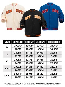 <b>Varsity</b> <b>Bomber</b> <b>jacket</b> for <b>men</b> Letterman College Stripe Ribbed Collar Letter Print Streetwear Unisex Wholesale OEM B2B Low MOQ - Product Image 4
