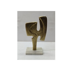 Stylish Handmade Modern Lithosphere Tabletop <b>Sculpture</b> Iron Metal Craft <b>Gold</b> Color Finished for Home and Office Decoration - Product Image 1