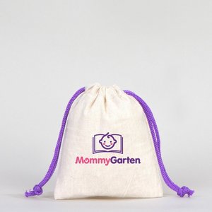 Purple Handle Cotton Canvas <b>Pouch</b> 4 W X 5 H Inch Size 100% Customizable Flexible Gift Packaging Bags Pure Eco Friendly Gifting - Product Image 4